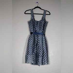 Blue Short Chevron Dress